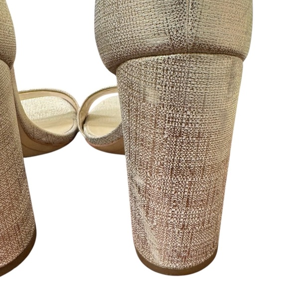 Sam Edelman Women’s Yaro Sandals Size 10.5 Metallic gold Ankle Strap Shelf pull - Picture 10 of 13